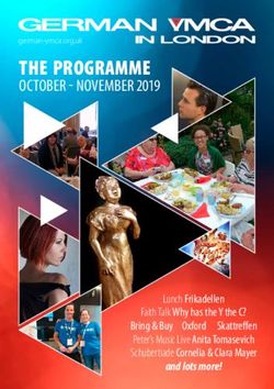 THE PROGRAMME OCTOBER - NOVEMBER 2019 - and lots more! - German YMCA in London