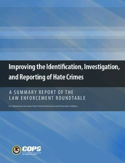 Improving the Identification, Investigation, and Reporting of Hate Crimes - A SUMMARY REPORT OF THE LAW ENFORCEMENT ROUNDTABLE - COPS Office