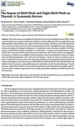 The Impact of Shift-Work and Night Shift-Work on Thyroid: A Systematic Review - MDPI