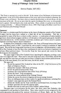 Chapter Eleven Treaty of Waitangi: Only Good Intentions?