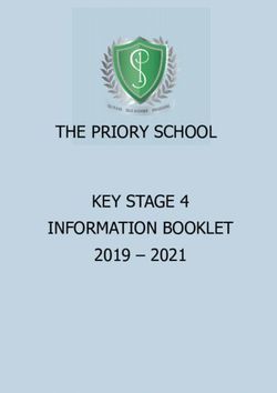 THE PRIORY SCHOOL KEY STAGE 4 INFORMATION BOOKLET 2019 2021