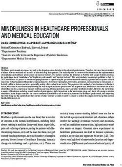 MINDFULNESS IN HEALTHCARE PROFESSIONALS AND MEDICAL EDUCATION