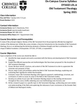 On-Campus Course Syllabus - OTS602 L01.A
