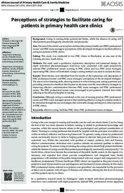 Perceptions of strategies to facilitate caring for patients in primary health care clinics
