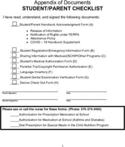 STUDENT/PARENT CHECKLIST - Appendix of Documents
