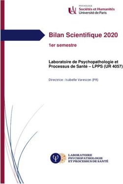 Bilan Scientifique 2020 - 1er semestre Laboratoire de Psychopathologie et Processus de Santé - LPPS (UR 4057) - Laboratoire de Psychopathologie et ...