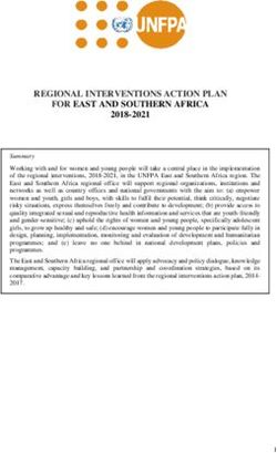 REGIONAL INTERVENTIONS ACTION PLAN FOR EAST AND SOUTHERN AFRICA