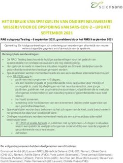 HET GEBRUIK VAN SPEEKSEL EN VAN ONDIEPE NEUSWISSERS WISSERS VOOR DE OPSPORING VAN SARS-COV-2 - UPDATE SEPTEMBER 2021
