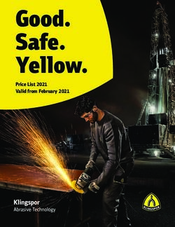 Good. Safe. Yellow. Price List 2021 Valid from February 2021 - OXOMI