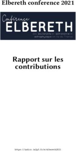 Rapport sur les contributions - Elbereth conference 2021