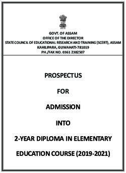 PROSPECTUS FOR ADMISSION INTO 2-YEAR DIPLOMA IN ELEMENTARY EDUCATION COURSE (2019-2021) - SCERT, Assam