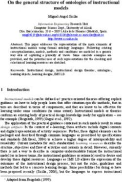 On the general structure of ontologies of instructional models