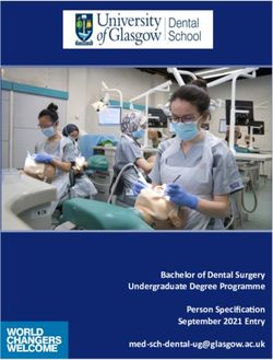 Bachelor of Dental Surgery Undergraduate Degree Programme Person Specification September 2021 Entry - University ...