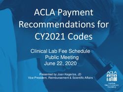 ACLA Payment Recommendations for CY2021 Codes - Clinical Lab Fee Schedule Public Meeting June 22, 2020 - CMS