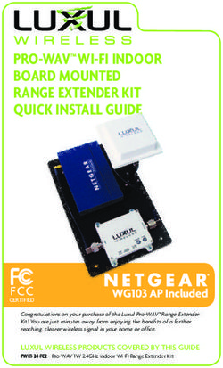 PRO-WAV WI-FI INDOOR BOARD MOUNTED RANGE EXTENDER KIT QUICK INSTALL GUIDE