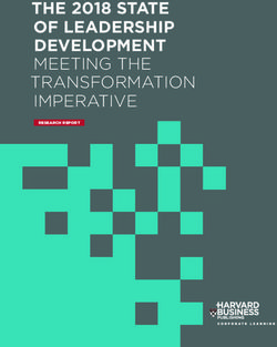 THE 2018 STATE OF LEADERSHIP DEVELOPMENT - MEETING THE TRANSFORMATION IMPERATIVE