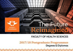 2017/18 Postgraduate Programmes - Degrees & Diplomas FACULTY OF HEALTH SCIENCES - Times Higher Education