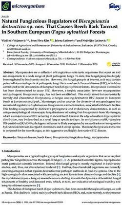 Natural Fungicolous Regulators of Biscogniauxia destructiva sp. nov. That Causes Beech Bark Tarcrust in Southern European (Fagus sylvatica) ...