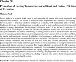 Prevention of Lasting Traumatization in Direct and Indirect Victims of Terrorism