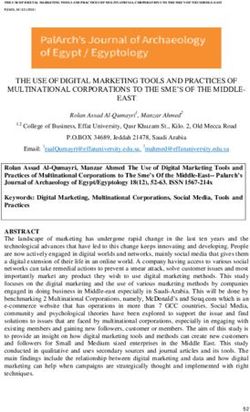 THE USE OF DIGITAL MARKETING TOOLS AND PRACTICES OF MULTINATIONAL CORPORATIONS TO THE SME'S OF THE MIDDLE- EAST