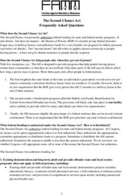 The Second Chance Act Frequently Asked Questions