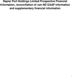 Napier Port Holdings Limited Prospective Financial Information, reconciliation of non-NZ GAAP information and supplementary financial information