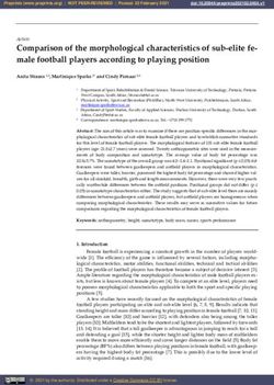 Comparison of the morphological characteristics of sub-elite fe- male football players according to playing position - Preprints.org