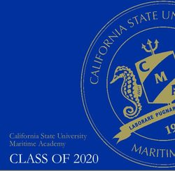 CLASS OF 2020 California State University Maritime Academy - Cal Maritime