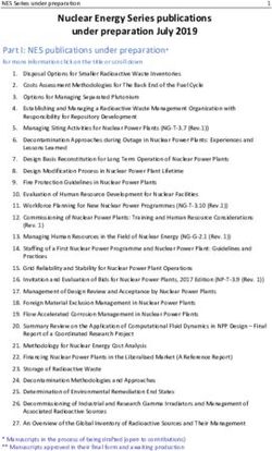 Nuclear Energy Series publications under preparation July 2019