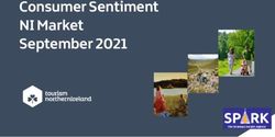 Consumer Sentiment NI Market September 2021 - Tourism NI