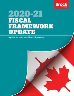 2020-21 UPDATE FRAMEWORK - A guide for long-term financial planning - Brock University