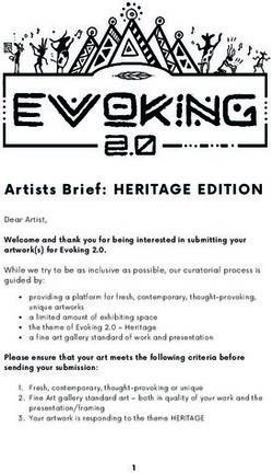 Artists Brief: HERITAGE EDITION - Evoking