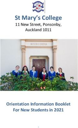 St Mary's College 11 New Street, Ponsonby, Orientation Information Booklet For New Students in 2021 - St.Mary's College