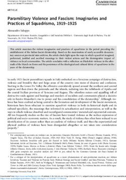 Paramilitary Violence and Fascism: Imaginaries and Practices of Squadrismo, 1919-1925 - e ...