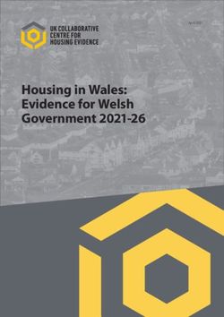 Housing in Wales: Evidence for Welsh Government 2021-26