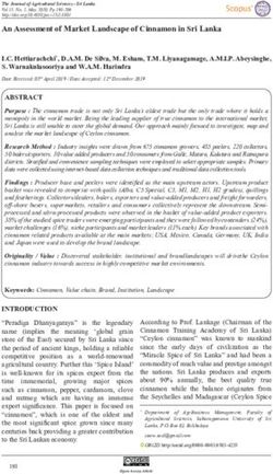 An Assessment of Market Landscape of Cinnamon in Sri Lanka
