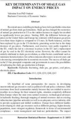 KEY DETERMINANTS OF SHALE GAS IMPACT ON ENERGY PRICES