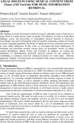 LEGAL ISSUES IN USING MUSICAL CONTENT FROM