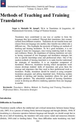 Methods of Teaching and Training Translators - IJICC