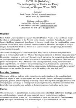 ANTH 114 Web Only The Anthropology of Pirates and Piracy University of Oregon, Winter 2021