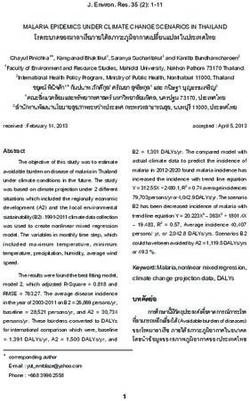 MALARIA EPIDEMICS UNDER CLIMATE CHANGE SCENARIOS IN THAILAND - THAISCIENCE