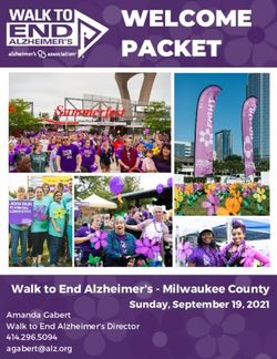 WELCOME PACKET - Walk to End Alzheimer's - Milwaukee County Sunday, September 19, 2021 - Alzheimer's Association