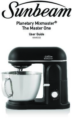 Planetary Mixmaster The Master One - User Guide MXM5000 - Smiths City