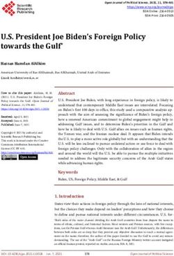 U.S. President Joe Biden's Foreign Policy towards the Gulf