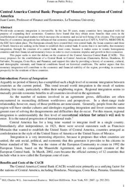 Central America Central Bank: Proposal of Monetary Integration of Central America
