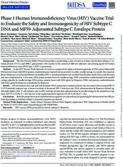 Phase 1 Human Immunodeficiency Virus (HIV) Vaccine Trial to Evaluate the Safety and Immunogenicity of HIV Subtype C DNA and MF59-Adjuvanted ...
