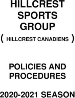 HILLCREST SPORTS GROUP - POLICIES AND PROCEDURES 2020-2021 SEASON - ( HILLCREST CANADIENS ) - Hillcrest Hockey