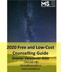 2020 Free and Low-Cost Counselling Guide - Greater Vancouver Area 1.800.268.7582 www.mssociety.ca - MS Society of ...