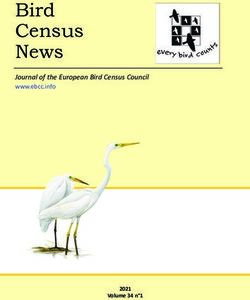 Bird Census News Journal of the European Bird Census Council www.ebcc.info 2021