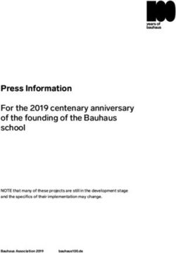 Press Information For the 2019 centenary anniversary of the founding of the Bauhaus school - Bauhaus100